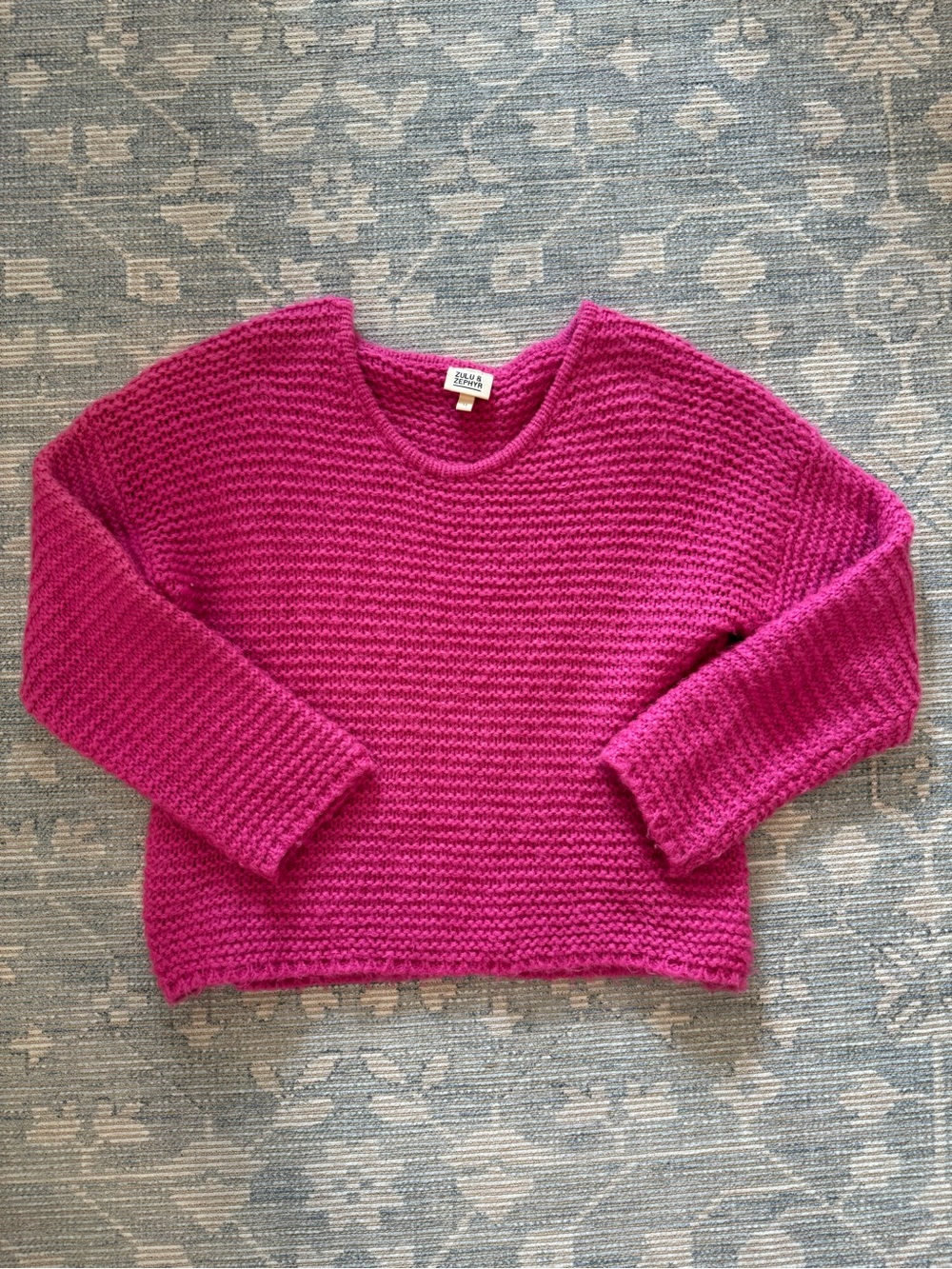 Zulu & Zephyr Bright Fuchsia Crewneck Sweater